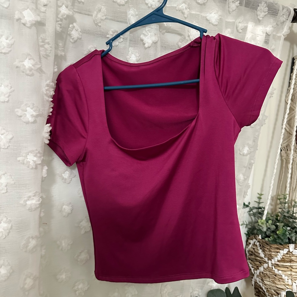 Marshalls Fuchsia Short Sleeve Top